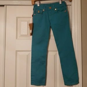 Turquoise True Religion Jean Size 6 Kids